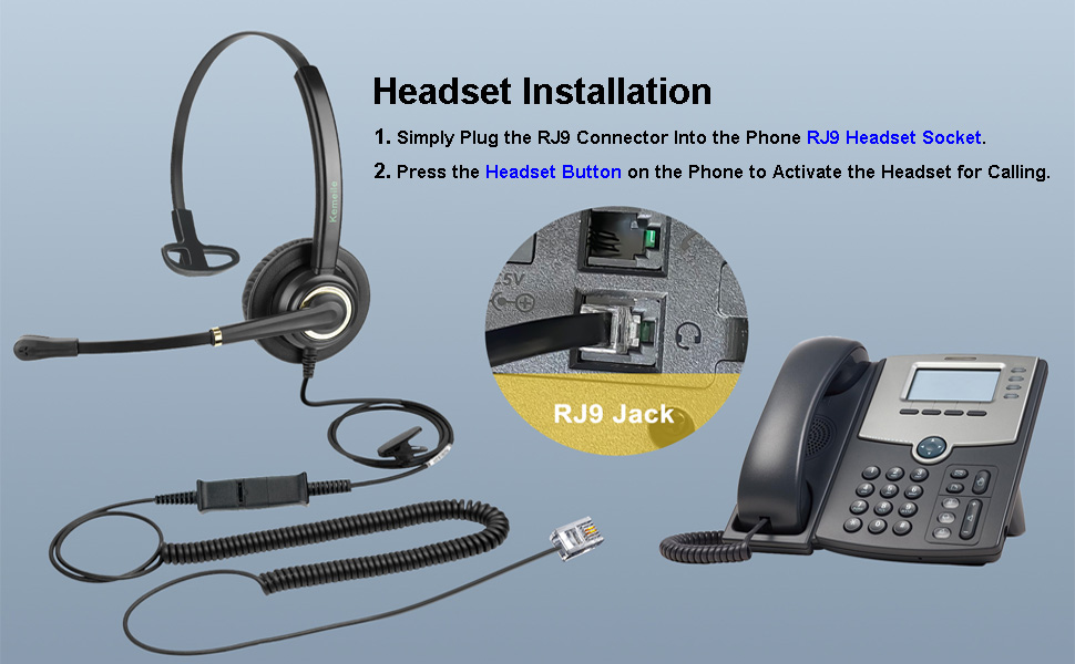 Office Telephone Headset RJ9