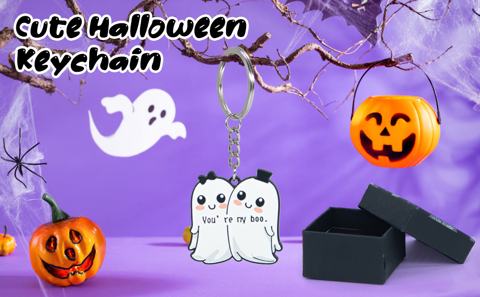 Halloween Boo Basket Stuffers for Women Her Boo Keychain