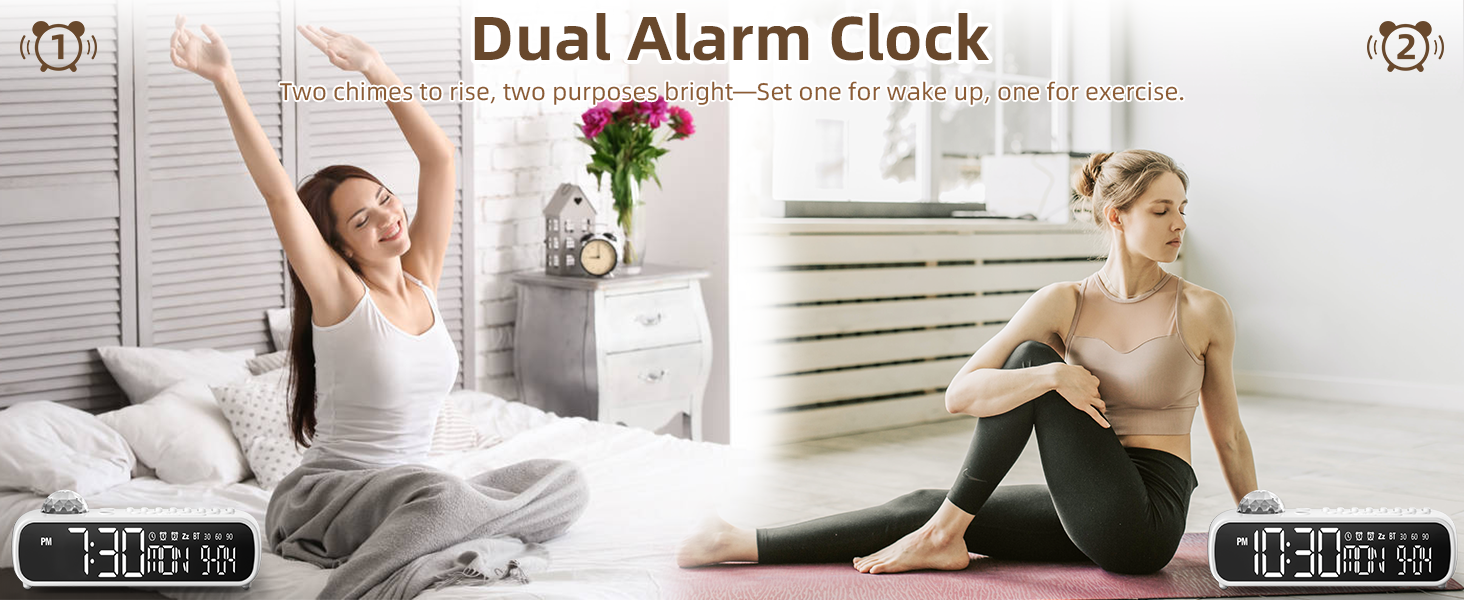 VOILEIPAGI White Noise Sound Machine with Nightlight &amp; Alarm Clock