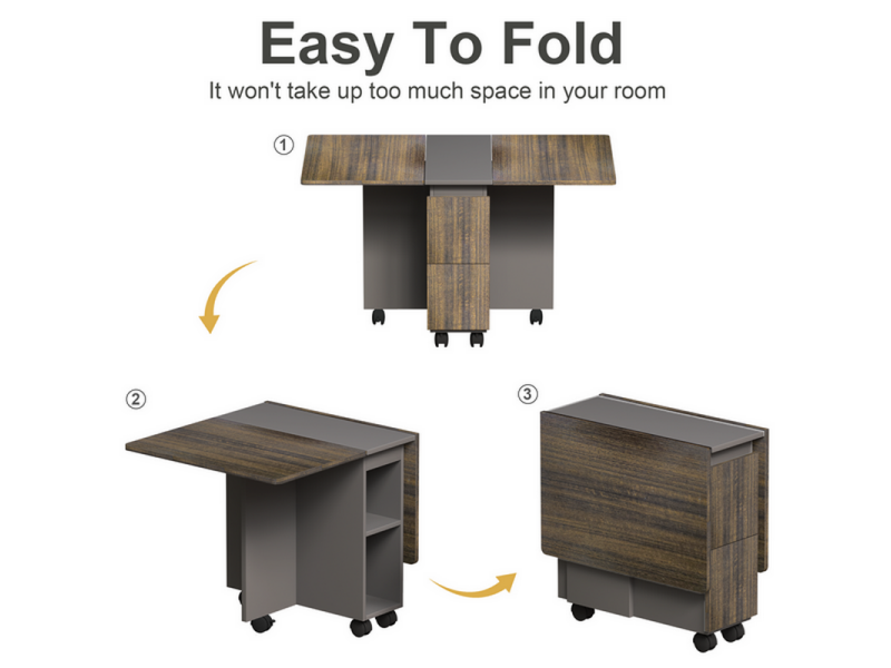 Amazon.com - 5 Pieces Expandable Folding Dining Table Set
