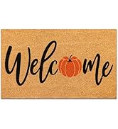 FYSUIMU Fall Natural Coir Doormat Cute Autumn Pumpkin Welcome Floor Mat Non-Slip Entrance Door Ru...