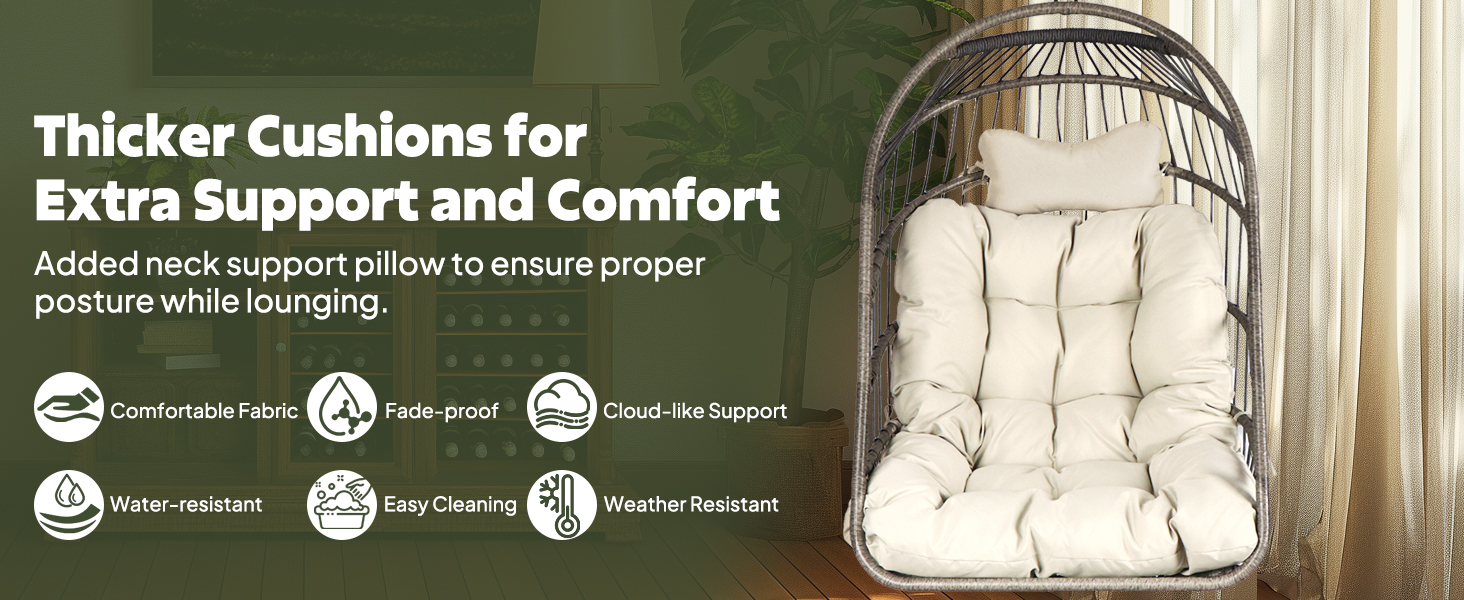 Thicker Cushions for Extra Support and Comfort    