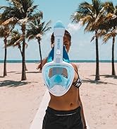 SN01 Full Face Snorkel Mask White Blue