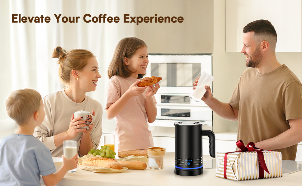 ONEWAY Milk Frother Electric with Touch Panel,430ml Automatic Milk