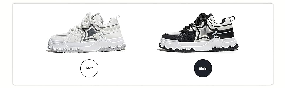 Amazon.com | Exusiai Men Chunky Sneakers Fashion Star Y2K
