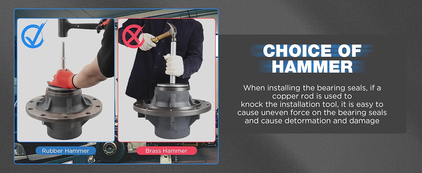 Truck Hub Seal Installer Kit, 5PCS Bearing Race and Seal