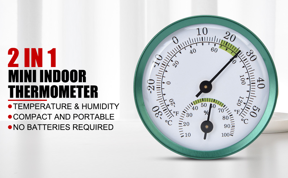 Household Analog Thermometer Hygrometer Temperature Humidity Monitor Meter Gauge