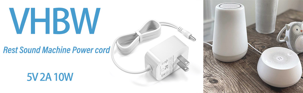 VHBW 5V 2A Adapter Power Cord for Hatch Rest+,Hatch Rest Mini