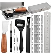 TLKKUE Leather Skiver Carving Knife Metal Sharp Skiving Beveler Tools Safety Beveler Leather Cutt...