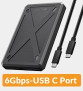 iDsonix 2.5 inch Hard Drive Enclosure, 6Gbps USB C 3.1 to SATA III Tool-Free External Hard Drive ...