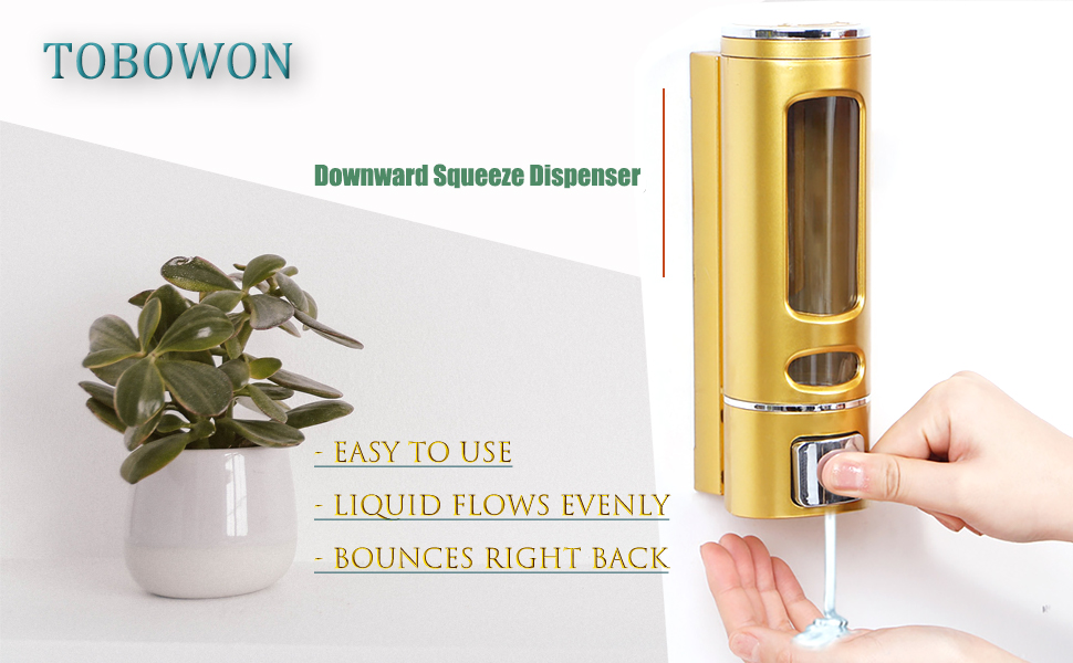 450ml Wall Mount Soap Dispenser Manual Hand Shampoo and Shower Gel Dispenser for Bathroom and