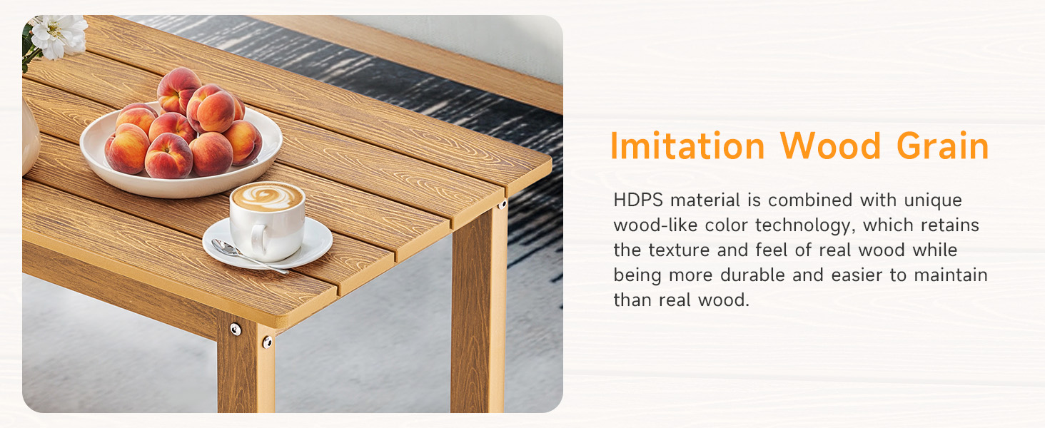 ONBRILL Outdoor Coffee Table, HDPS Patio Coffee Tables, All