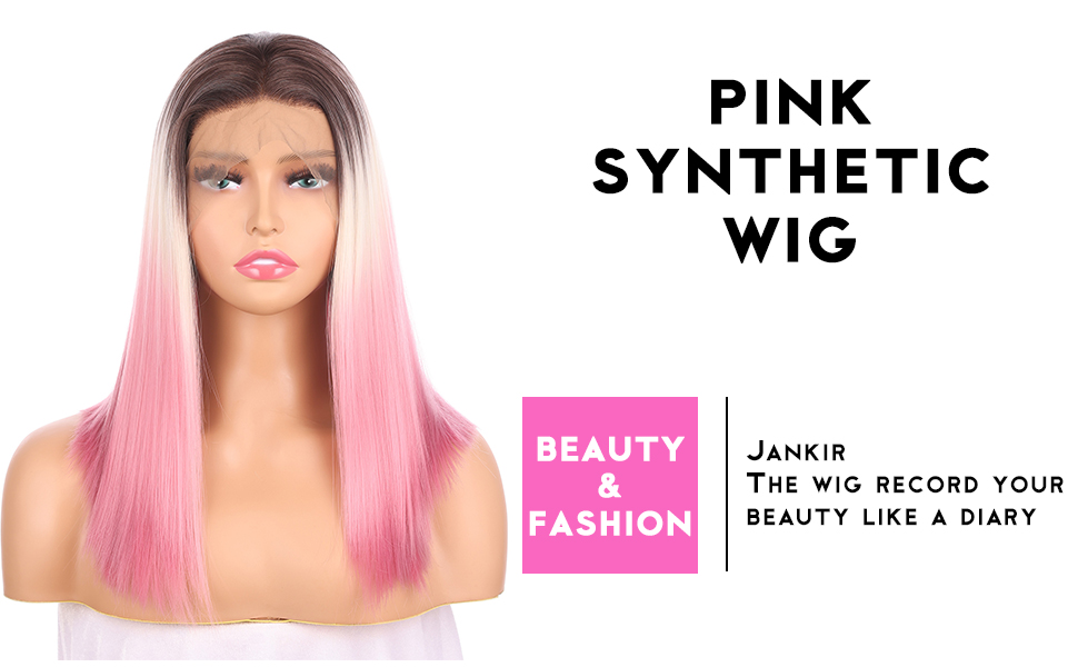 Jankir Hot Pink Wig 13x3.5 Lace Front Wig Short Bob