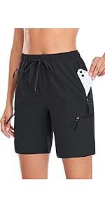 black hiking shorts