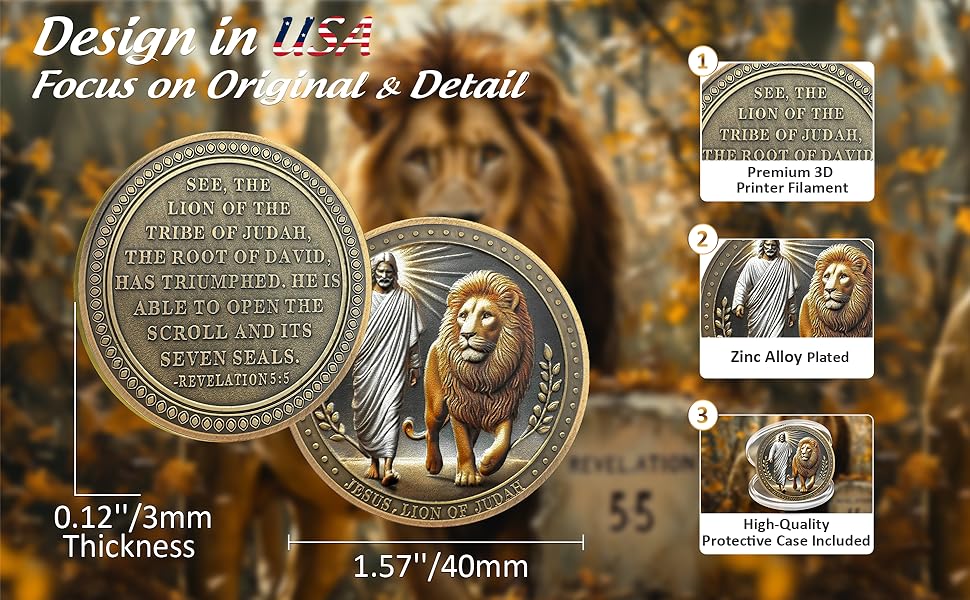 Lion of Judah REVELATION 5:5 Religious Coins