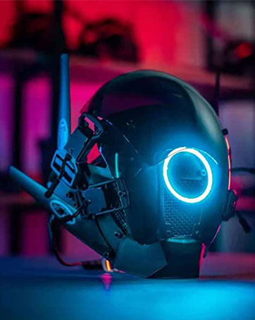 Amazon.com: HCYPUNK Punk Mask Helmet, LED Light Futuristic