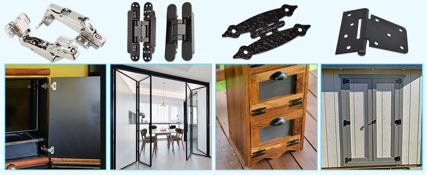 TamBee Door Pivot Hinges 180 Degree Heavy Duty Hinges for Wood Doors