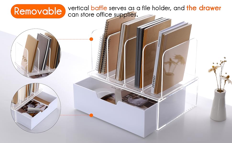 DINGHUO Desk File Folder Holder Organizer, Clear Acrylic