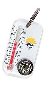 Therm-o-compass and thermometer
