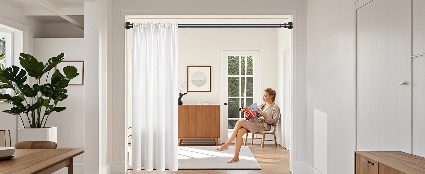 black shower curtain rod