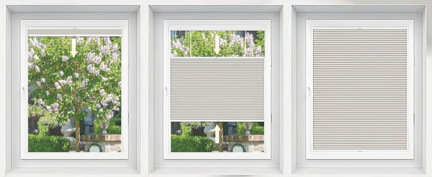 DotheDrape Top Down Bottom Up Cellular Shades for Windows