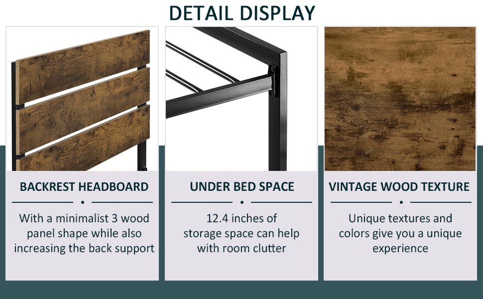 ONBRILL Queen Size Metal Platform Bed Frame, NoiseFree,No