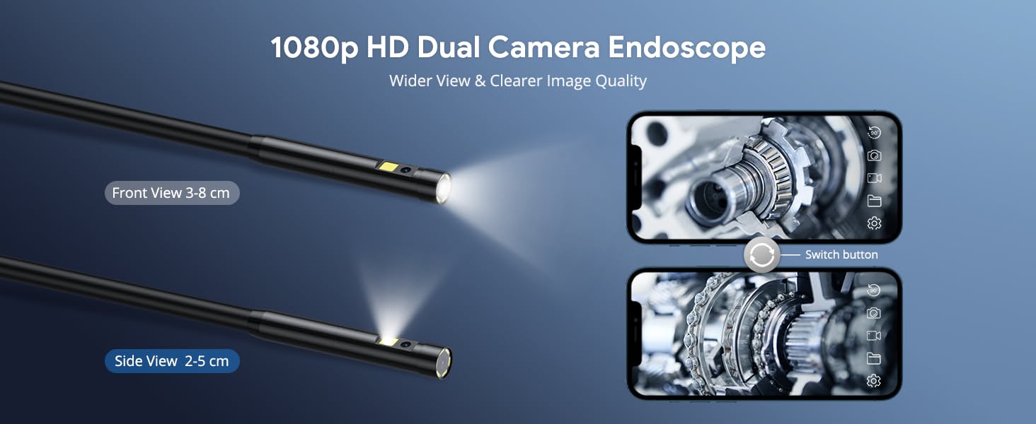 DEPSTECH Endoscope sans fil 5mm, caméra d'inspection endoscope à double