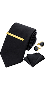 black tie and pocket square set