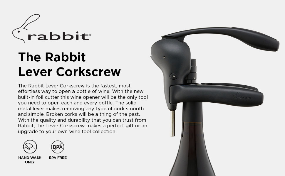 Rabbit Wine Lever Corkscrew Wine Opener With Built In Foil