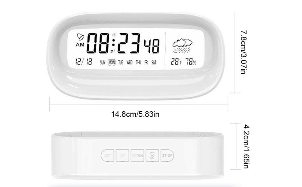 Buy EVVIX Electronic Alarm Clock, Digital Alarm Clock with Calendar