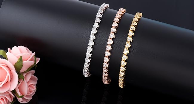 Amazon.com: JSGEMSLEE 14K Gold Plated Cubic Zirconia Tennis