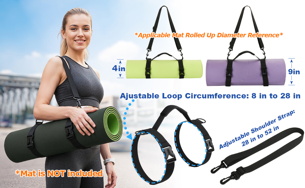 Portable Yoga Mat Strap Mat Sling Picnic Blanket Strap