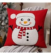 Adabana Snowman Christmas Pillow Covers 18x18 Snowman Decortions Winter Holiday Pillow Cover for ...