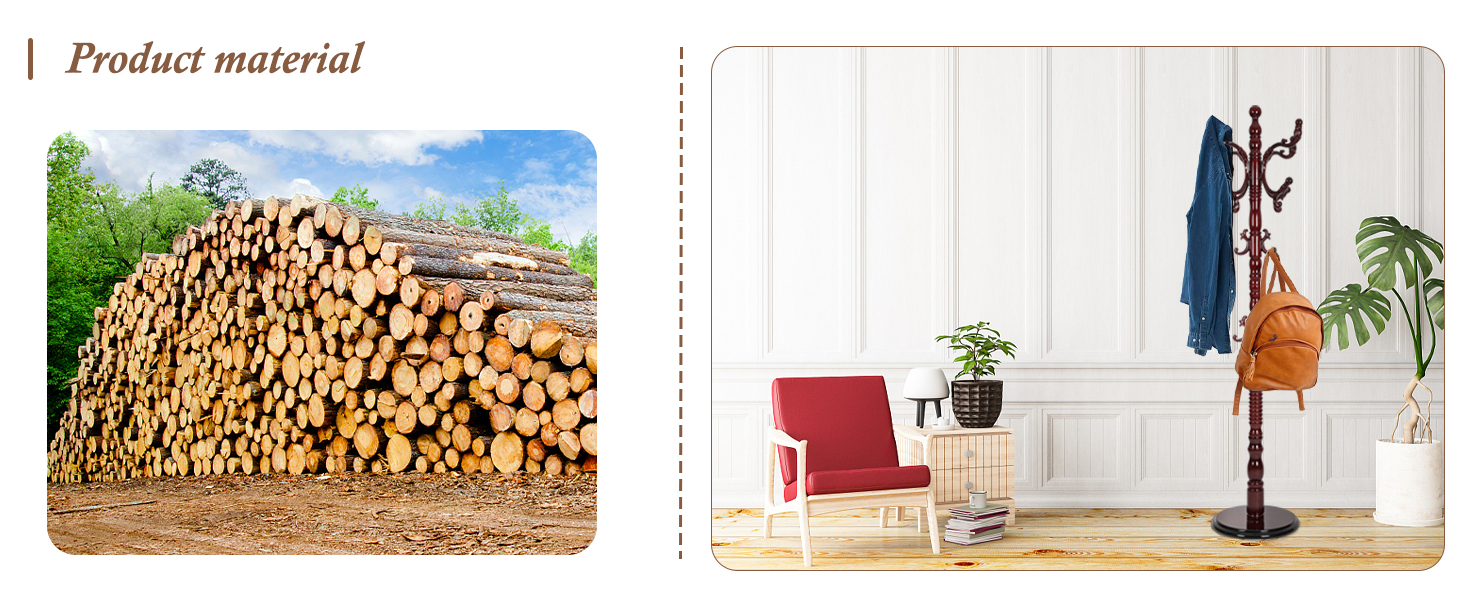 Wooden Coat Rack Freestanding