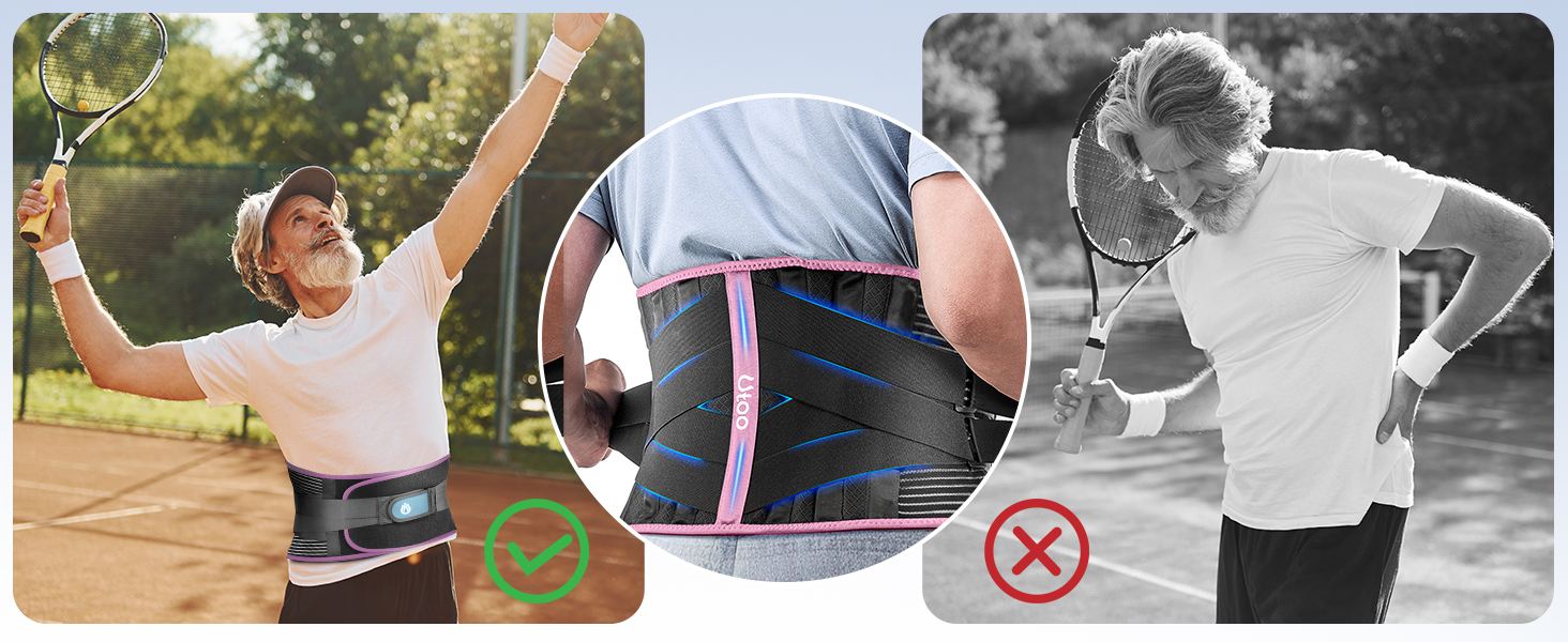 Utoo Back Brace for Lower Back Pain Women Men