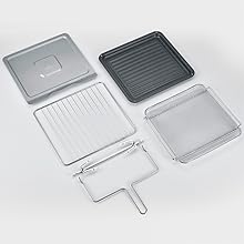 Friggitrice ad aria calda e forno elettrico. Temperatura regolabile