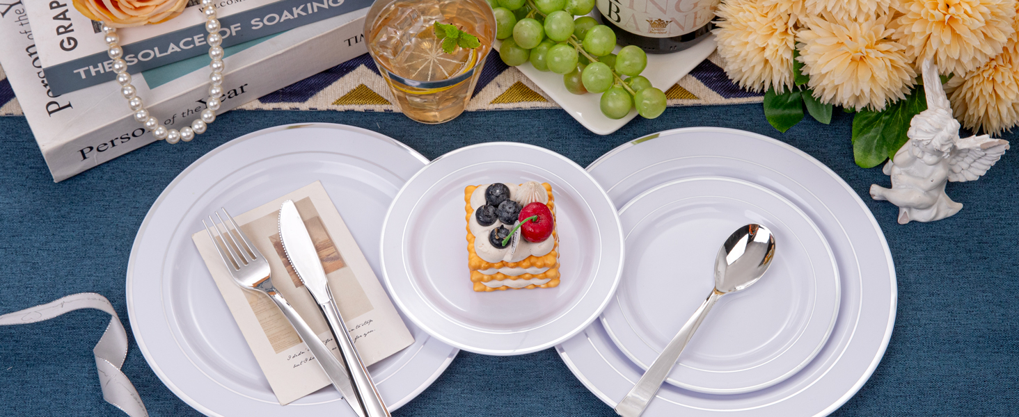 white plastic plates