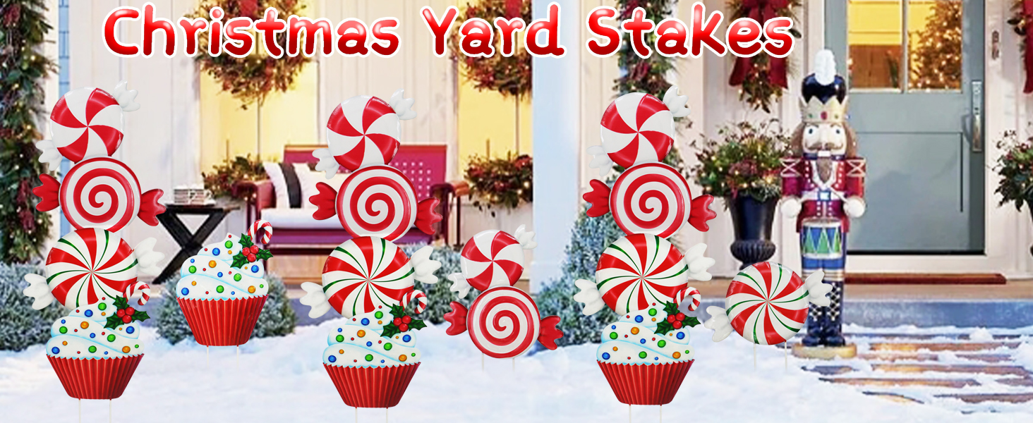 Christmas Candy courtyard stake