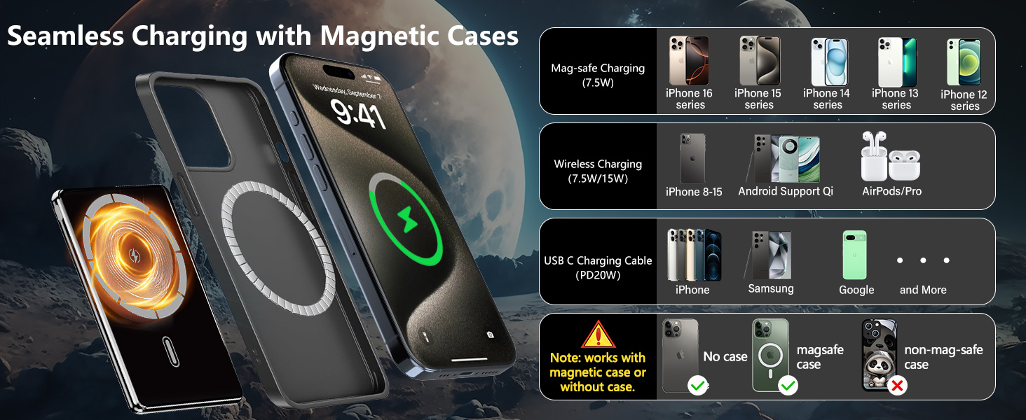 LUCKYDUO for Magsafe Battery Pack 5000mAh, Ultra Slim 0