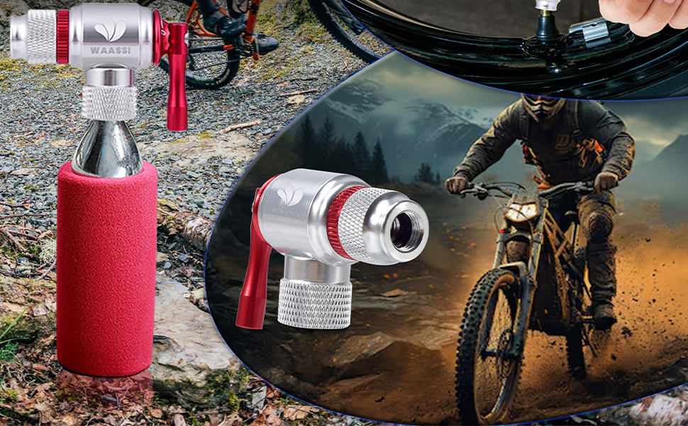 CO2 Inflator with Insulated Sleeve Quick & Easy Presta and Schrader Valve Compatible