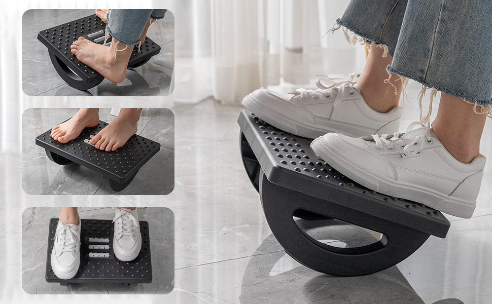 Healthfix® Ergonomische Fußstütze Für Schreibtisch & Co. | Verbesserte Sitzhaltung Durch Höhenverstellbarer Fußablage Mit Integrierter Flauschigen Fußtasche | Ideal Für Büro Und Homeoffice