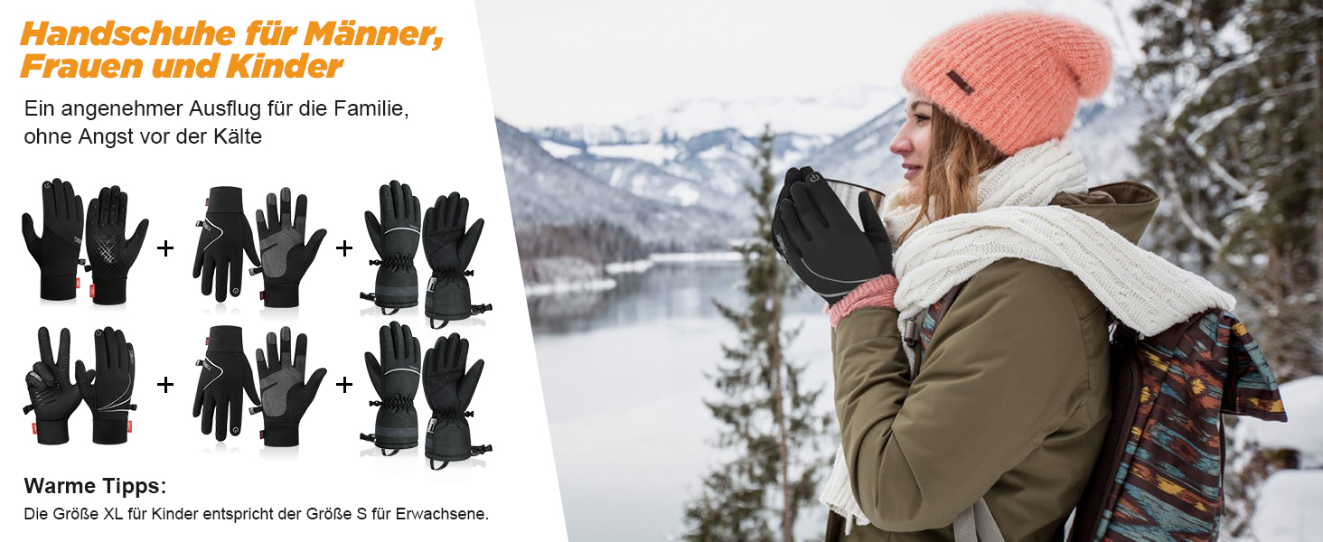 Touchscreen Warme Handschuhe Herren Damen Winter Winterhandschuhe Laufhandschuhe Skihandschuhe