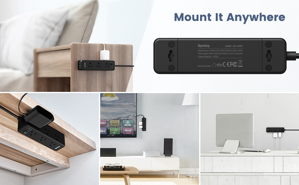 6ft mountable power strip