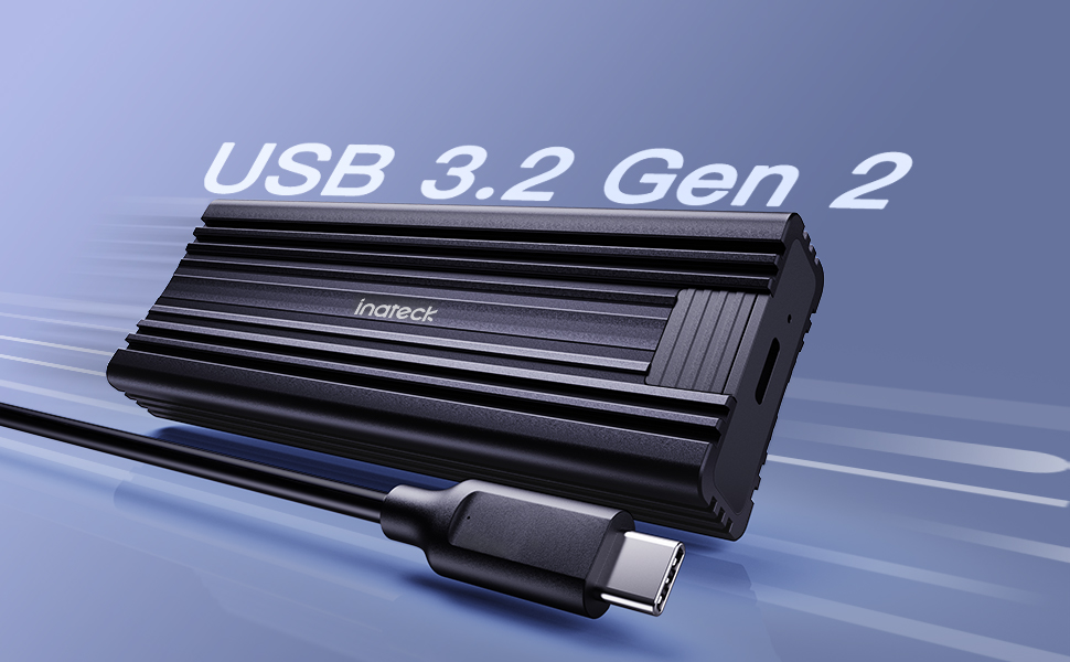 Inateck M.2 NVMe Hard Drive Enclosure with 10Gbps Transmission, M.2