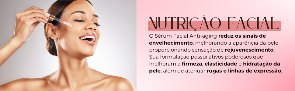 Sérum Facial Anti Idade; Ácido Hialurônico, Retinol; Óleo Mosqueta