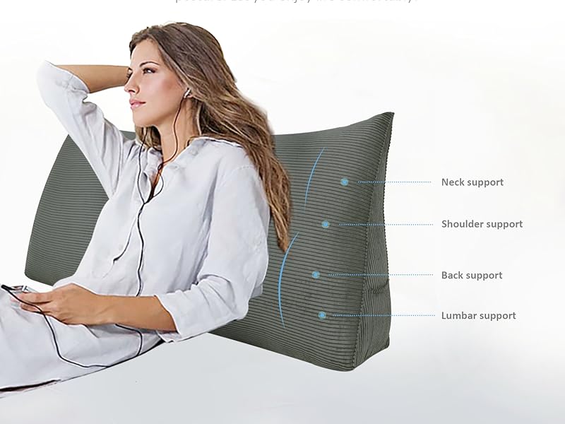 BNCKTRD Headboard Wedge Pillow Full XXL Bolsters Pillow for