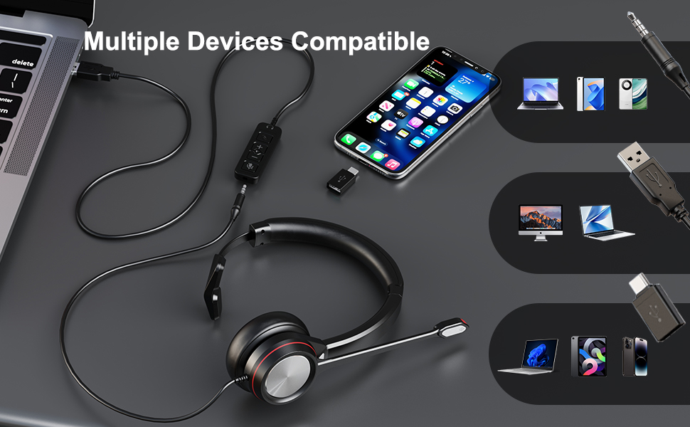 wired pc headset JD891C