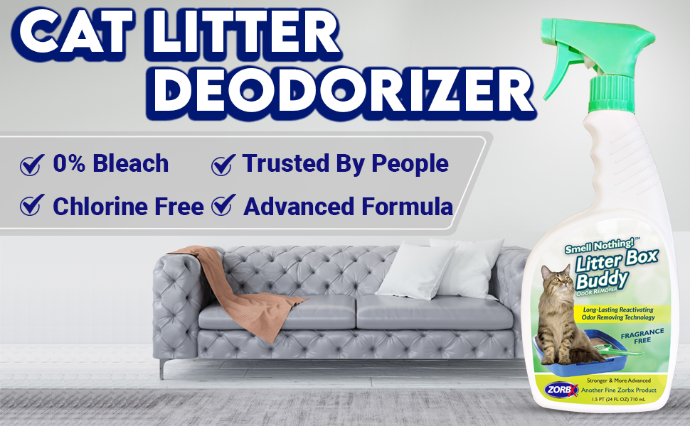 ZORBX Unscented Cat Litter Deodorizer Spray FastActing