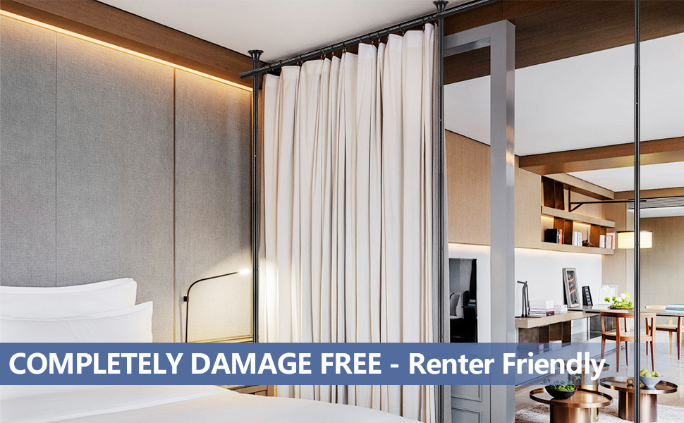 Room Divider, No Drilling Curtain Rod, 410ft (H) 28