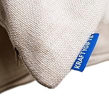 Detail image of cotton blend material of cushion cover